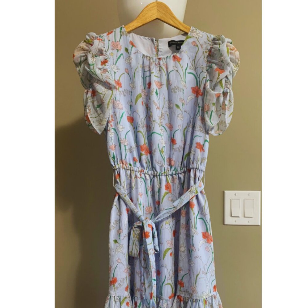 BANANA REPUBLIC Floral Puff-Sleeve Dress SIZE PETITE 00 GOOD AS NEW
